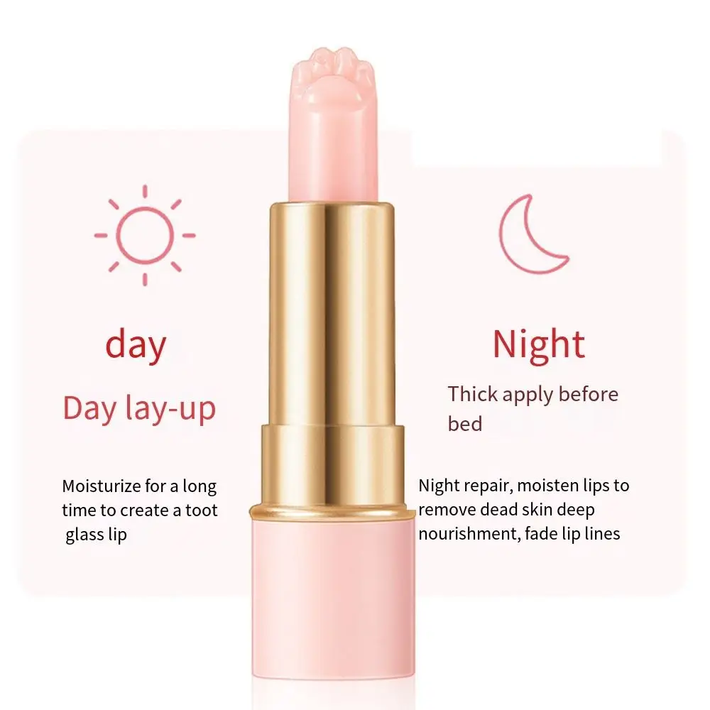 Moisturizer Cat Paw Kleurveranderende lippenbalsem Matte anti-kraak Temperatuurverandering Lipstick Klauwvorm Langdurig