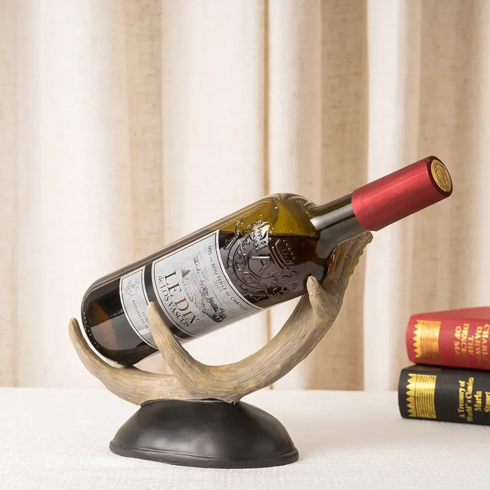 Vilead Resin Wine Rack Bottle Holder Deer Antler Decor Interior Bar Kitchen Shelf Home Decoration Accessories Tabletop Storage 6