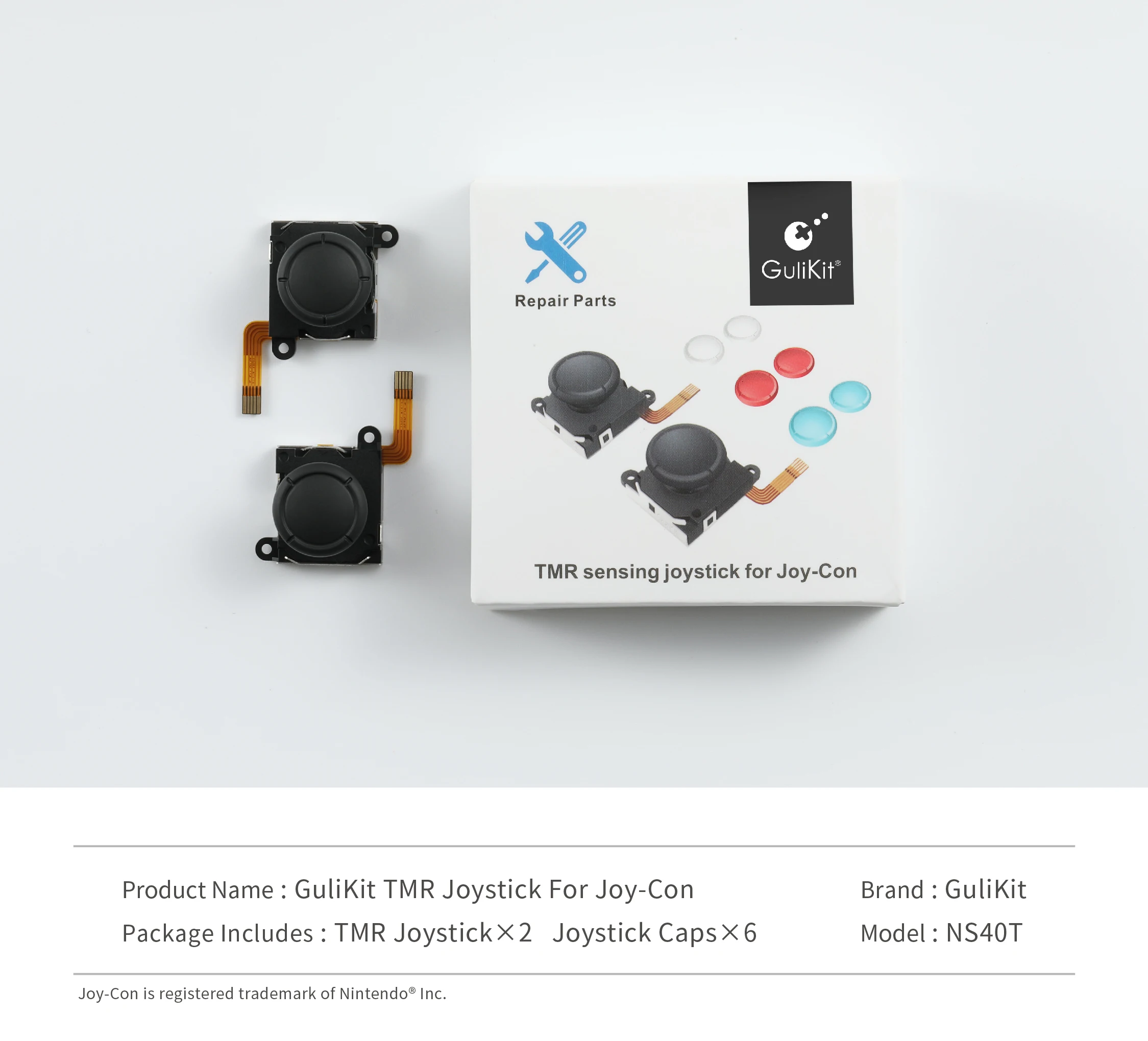 GuliKit Hall Joystick for Replacement TMR Sensing No Drifting Electromagnetic Stick for Nintendo Swicth/OLED/LITE Repair