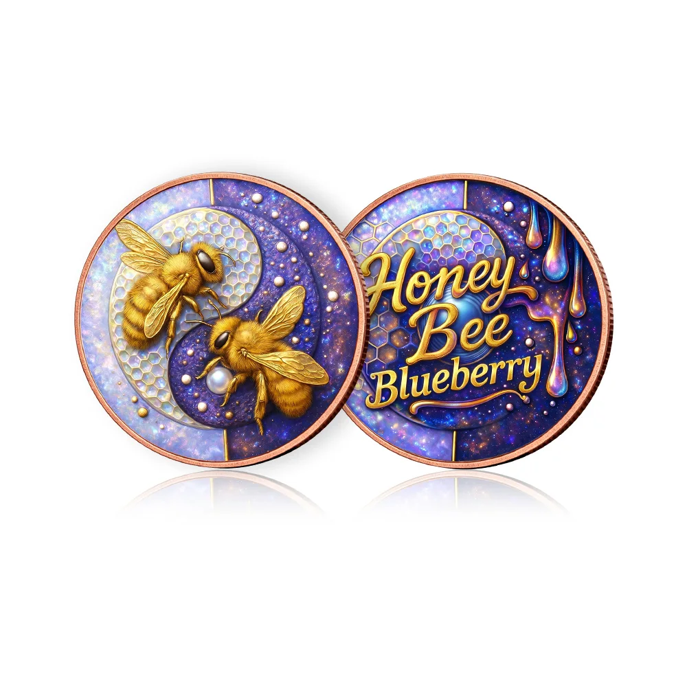 Yin-yang Bee 1 oz Fine Copper Coin Bee Copper Commemorative Coin  Honey Bees Design Meaningful Luck Gift for Friends & Family