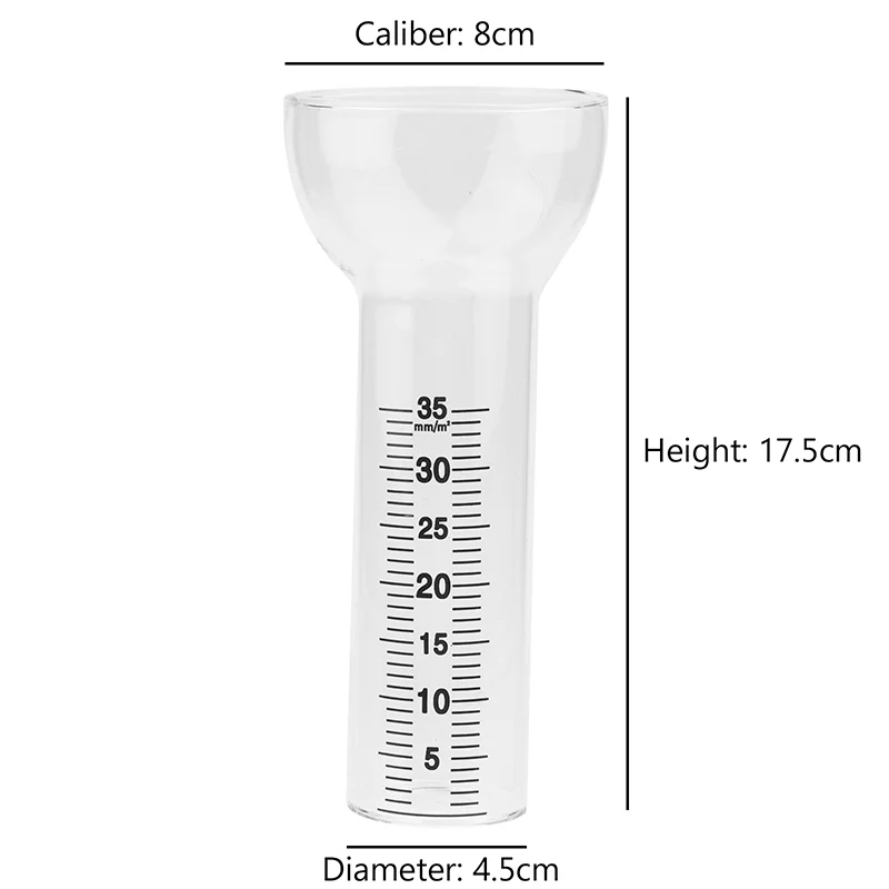Ersatz Glas Für Regen Gauge Niederschlag Gauge Glas Regenwasser Gauge 35mm Outdoor Regen Messrohr Garten Test Werkzeuge