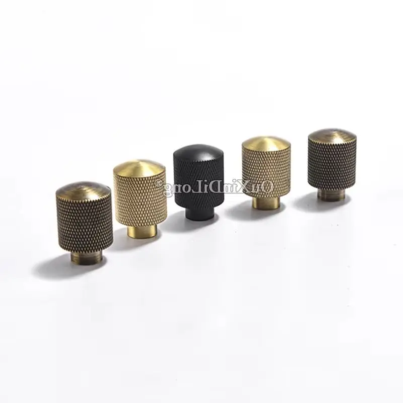 Retro Vintage 8PCS Solid Brass Knurled Furniture Pulls Handles Drawer Knobs Cupboard Wardrobe Closet Cabinet Door Pulls Knobs
