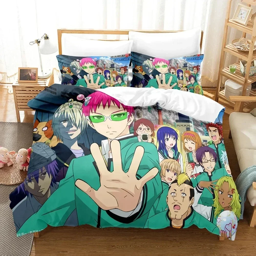 

The Disastrous Life of Saiki K Kusuo Printed Bed Set Duvet Cover Pillowcase Bedding Set Linen Sheet Quilt Cover Queen King Size
