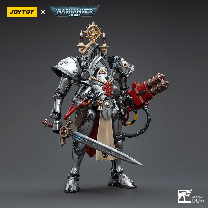 JOYTOY ดาร์คซอร์ส วอร์แฮมเมอร์ 40K ชุดเกราะซุกิยากิ ชูไค คาปัน สีเงินและสีขาว ซิสเตอร์ โคโรเน็ต 1:18 โคคุไซ เมชา
