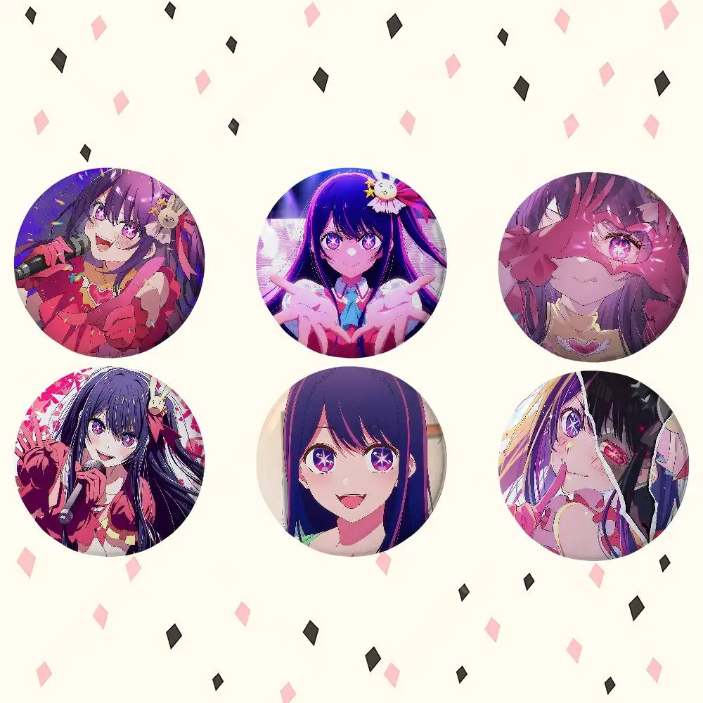 Anime Ai Hoshino Round Exquisite Badge Brooches Creative Pins For Clothes Hat Backpack Gift Accessories