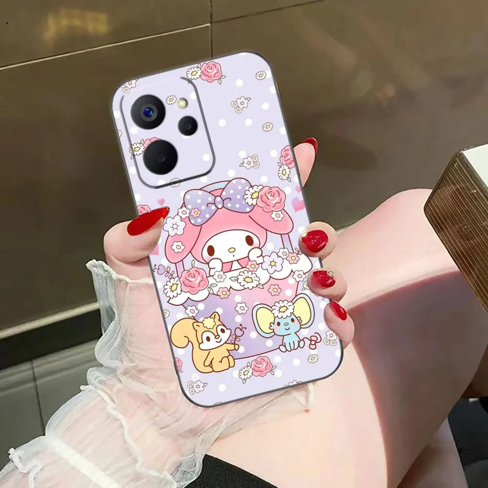 Süße rosa M-Melody Kuromi individuelle Foto-Telefonhülle für OPPO Realme 14 13 12 11 10 9I 8I 7 7I 6 5I 5S Pro Plus Silikonhülle
