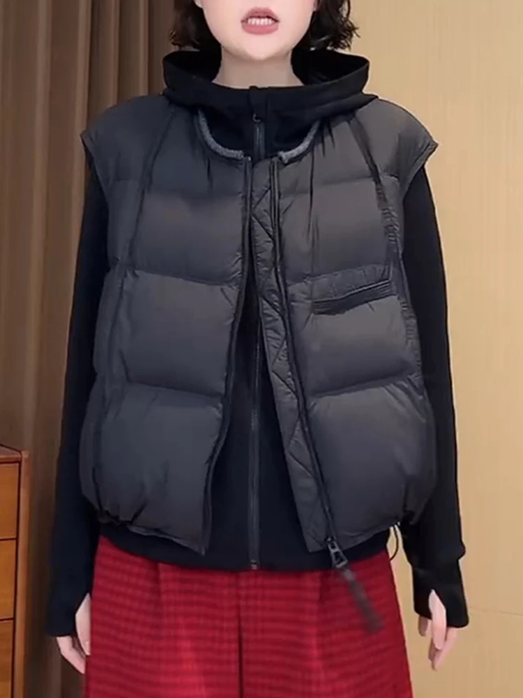 Chaleco de Algodón con Cierre y Corte Holgado con Efecto Adelgazante para Mujer, Prenda Exterior de Invierno a la Moda, Cómodo Chaleco de Algodón...