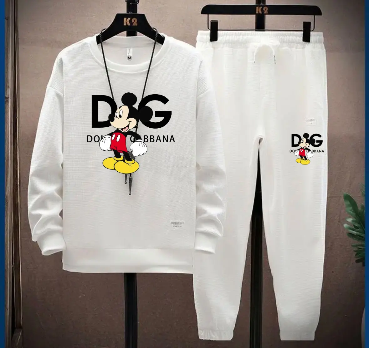 

2025 Latest Hot Selling Brand Cross border Printed Spring and Autumn Women's Sports Hoodie Set Disney Mickey Unisex Set