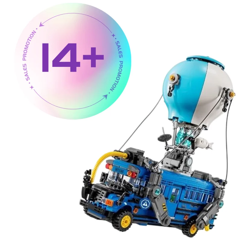 

Home decoration 2026 new 954pcs balloon blue modular assembly model bus holiday gift brick adult holiday gift