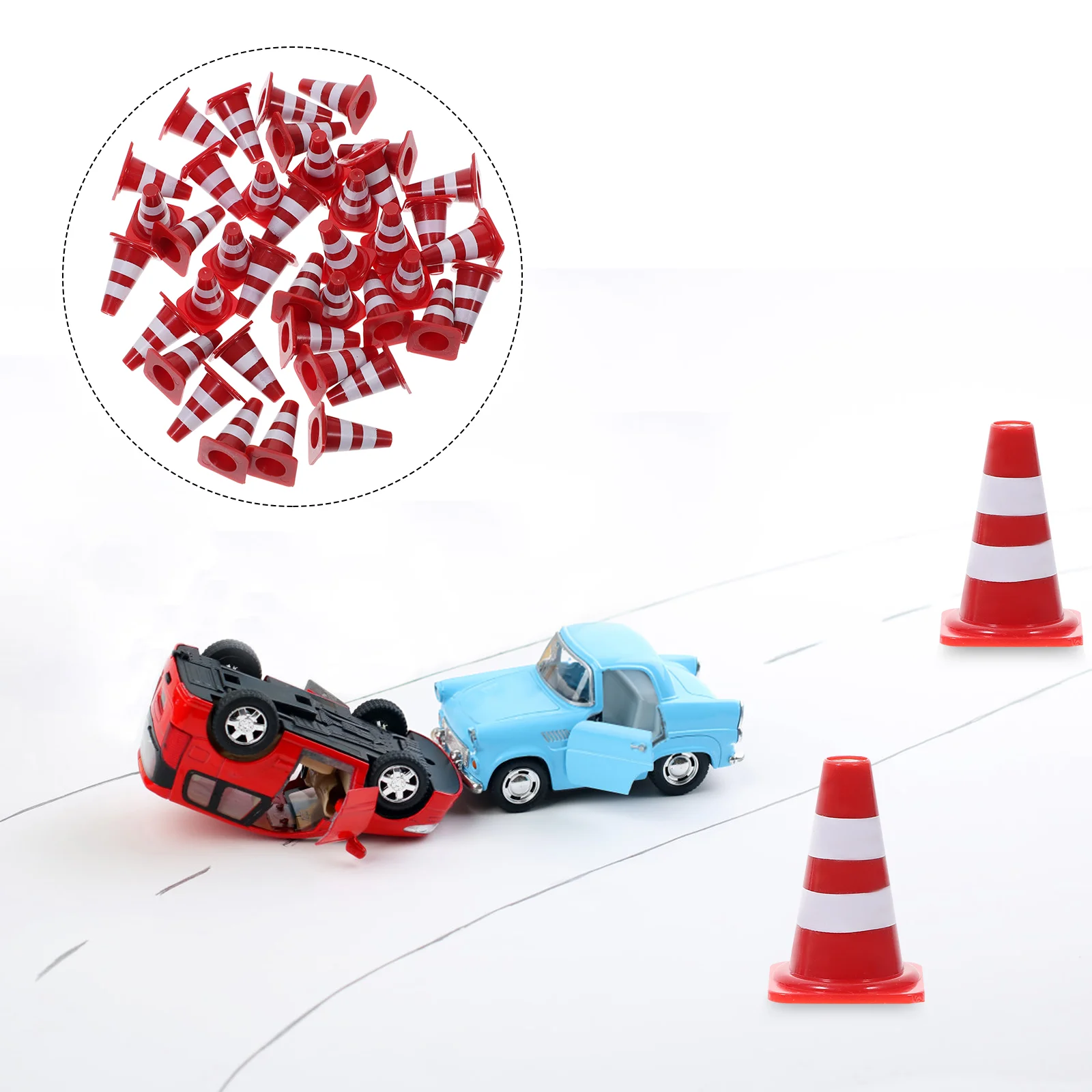 

40 Pcs Traffic Cognitive Toys Children Simulation Barricade Roadblock Model Miniature Models Kids Sign Educational Abs