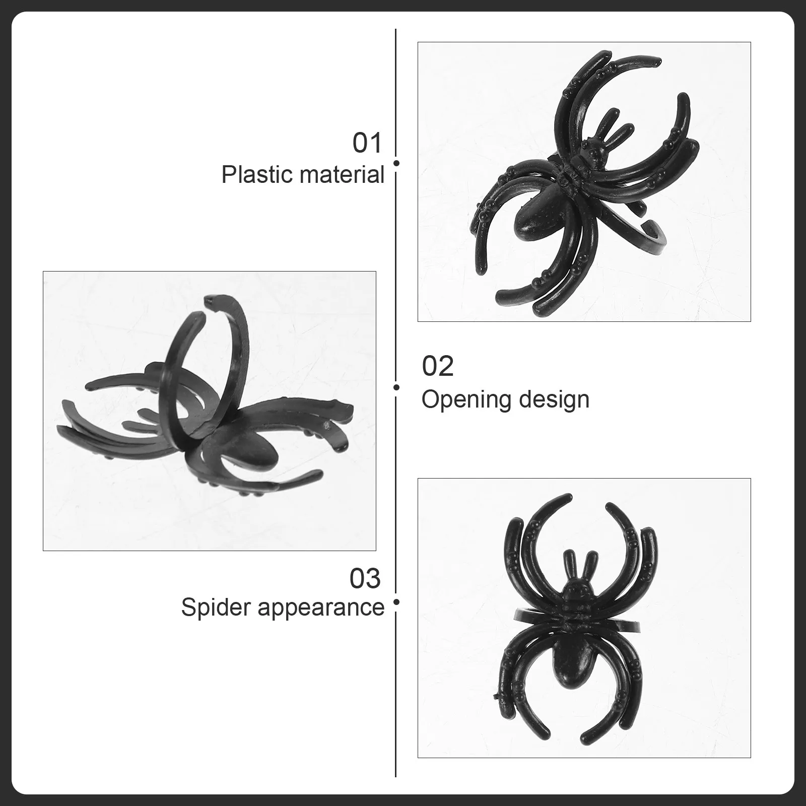 200Pcs Spider Shaped Plastic Light Up Rings Safe Eco Friendly for Ghost Festival Costume Party Stress Relief Indoor Outdoor