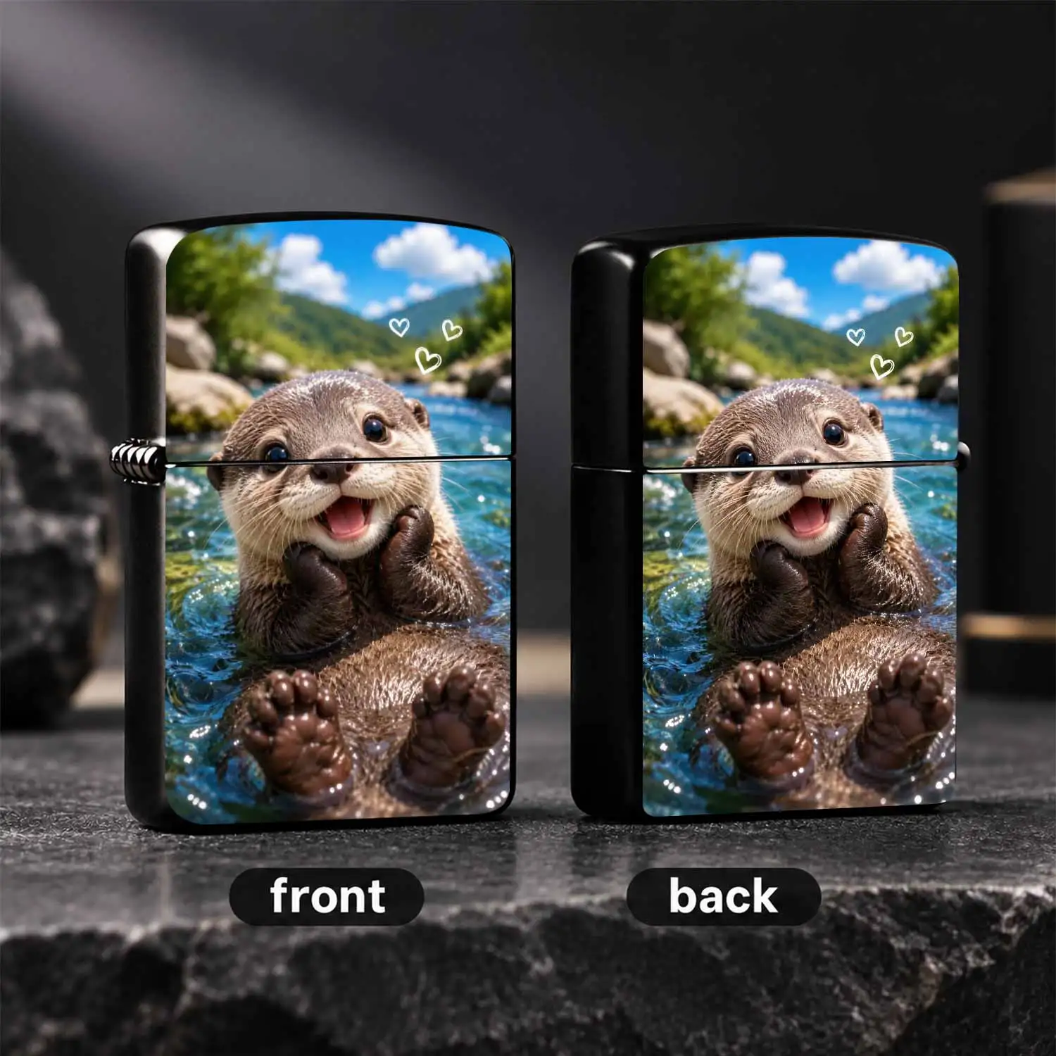Adorable Otter Print Portable Lighter, Cute Cozy Vibe For Outdoor Camping Picnic, Daily Hangouts With Friends, Daily Trips, Multi-Scenario Practical Item, Healing Creative Nice Gift Choice For Your Loved Ones And Hobby Partners A Humorous A