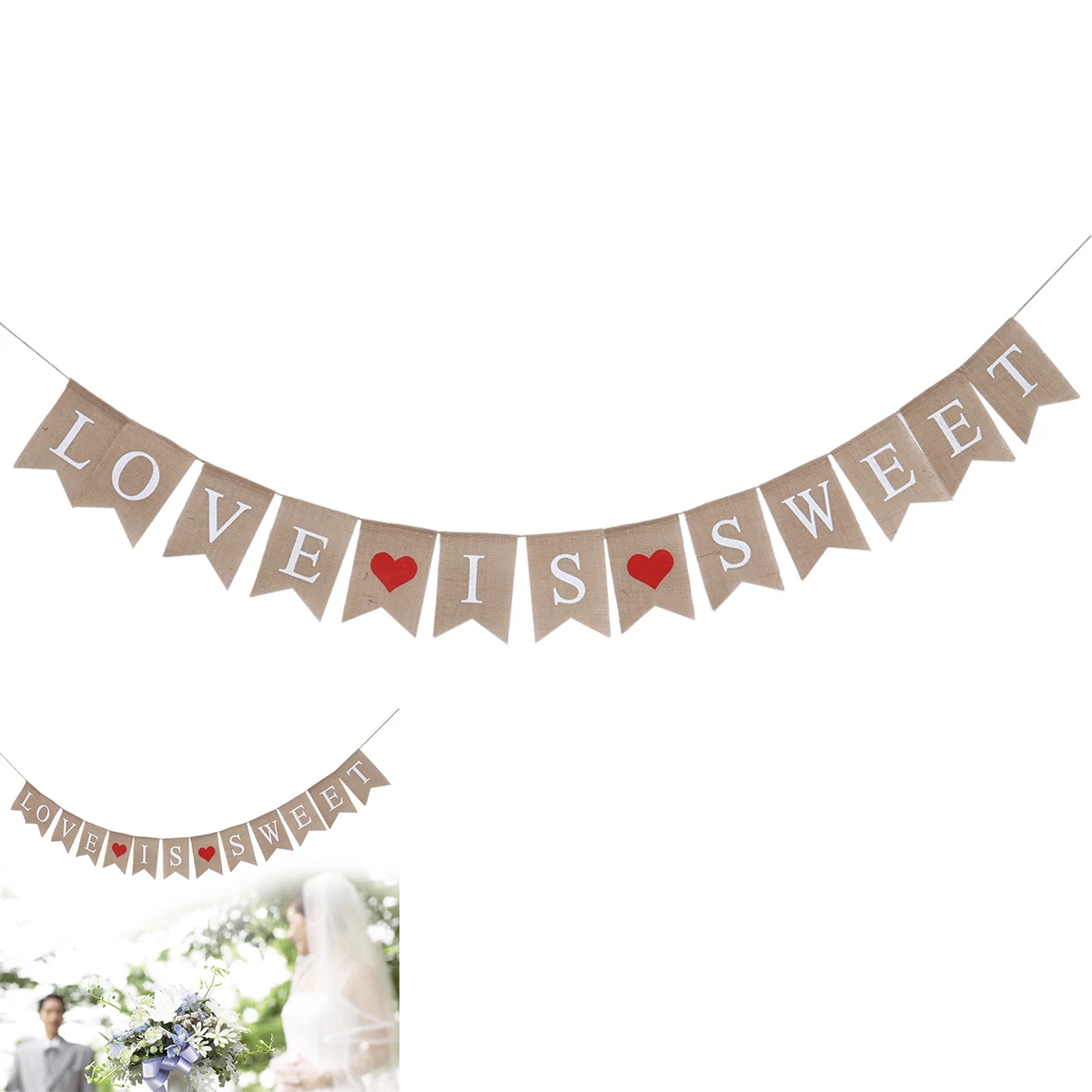 

2 .8M Art Wedding Bunting Banner Is Sweet Garland Letter Burlap Party