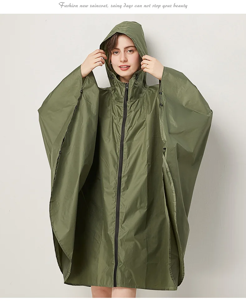 Imagem -04 - Impermeável de Nylon Impermeável para Adultos Jaqueta Poncho para Homens e Mulheres Tent Cover Wear Outdoor Hiking Rain Coat Manto