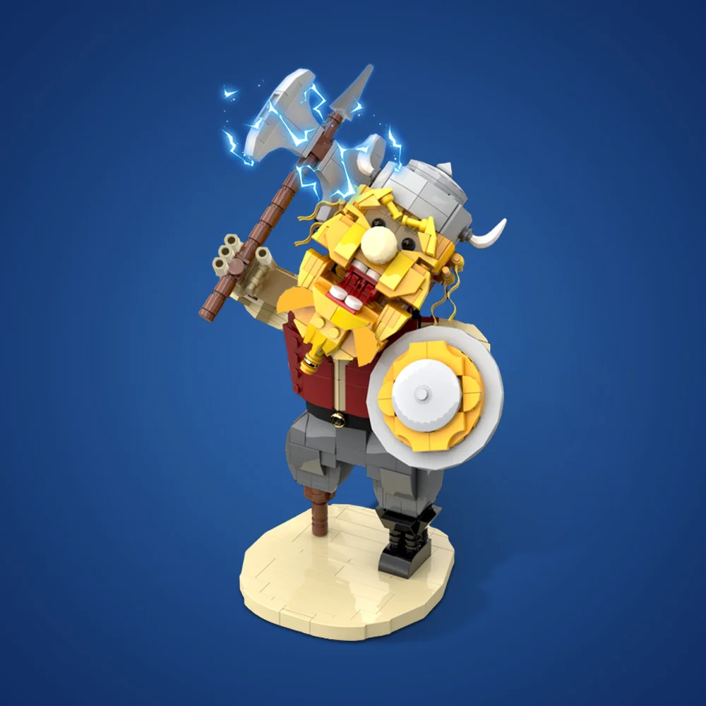 MOC Viking Brickheadz Model Building Blocks Medieval Adventurer Pirate Barbarian Warrior Action Figure Brick Toy Kid Gift