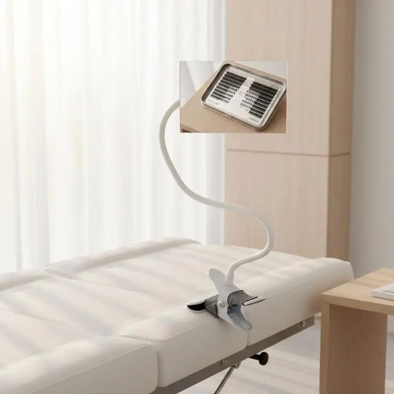 Effortless Eyelash Application with 360° Adjustable Gooseneck Clip-on HD Mirror