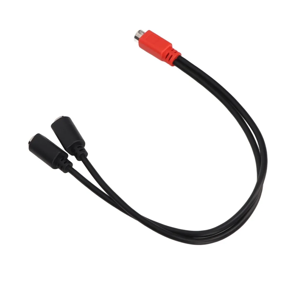 Male to 2 Female MINI DIN 6 Pin Male to 2 MINI DIN 6 Pin Female Cable Easy to Bend 1.0ft Extension Splitter Y Cable