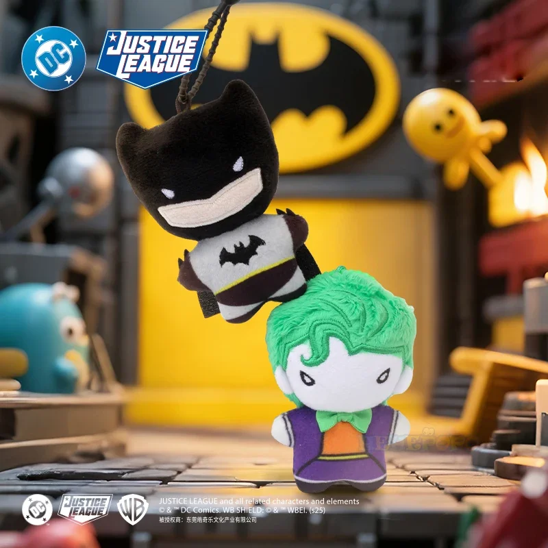 9cm 부드러운 플러시 키 체인 DC Justice League 배트맨 슈퍼맨 할리 퀸 조커 귀여운 만화 영화 인형 크리 에이 티브 크리스마스 선물