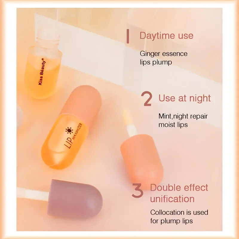 Instant Lip Plumping GLOSS Serum น้ํามันหอมระเหยบํารุงผิว Anti-Wrinkle Moisturizing เซ็กซี่ Lip Care ความชื้นยาวนาน