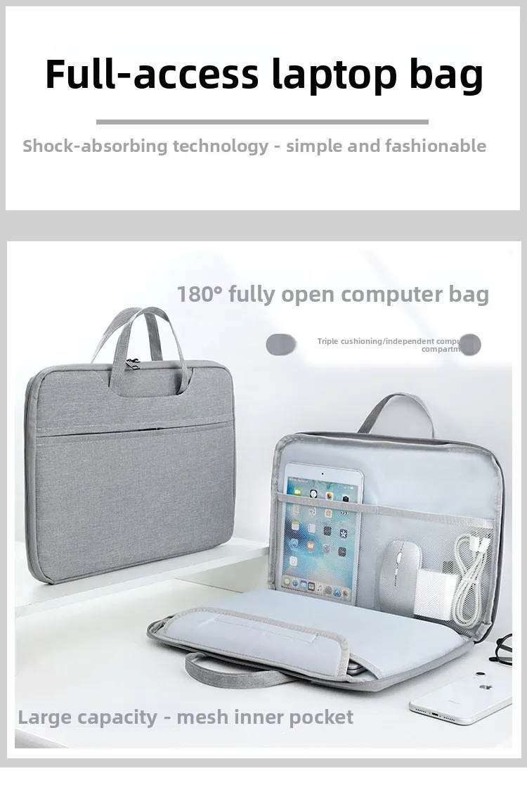 Leichte Laptop-Aktentasche 11,6-15,6 Zoll Wasserdichte Oxford-Handtasche für Geschäftsreisen – Detail 1