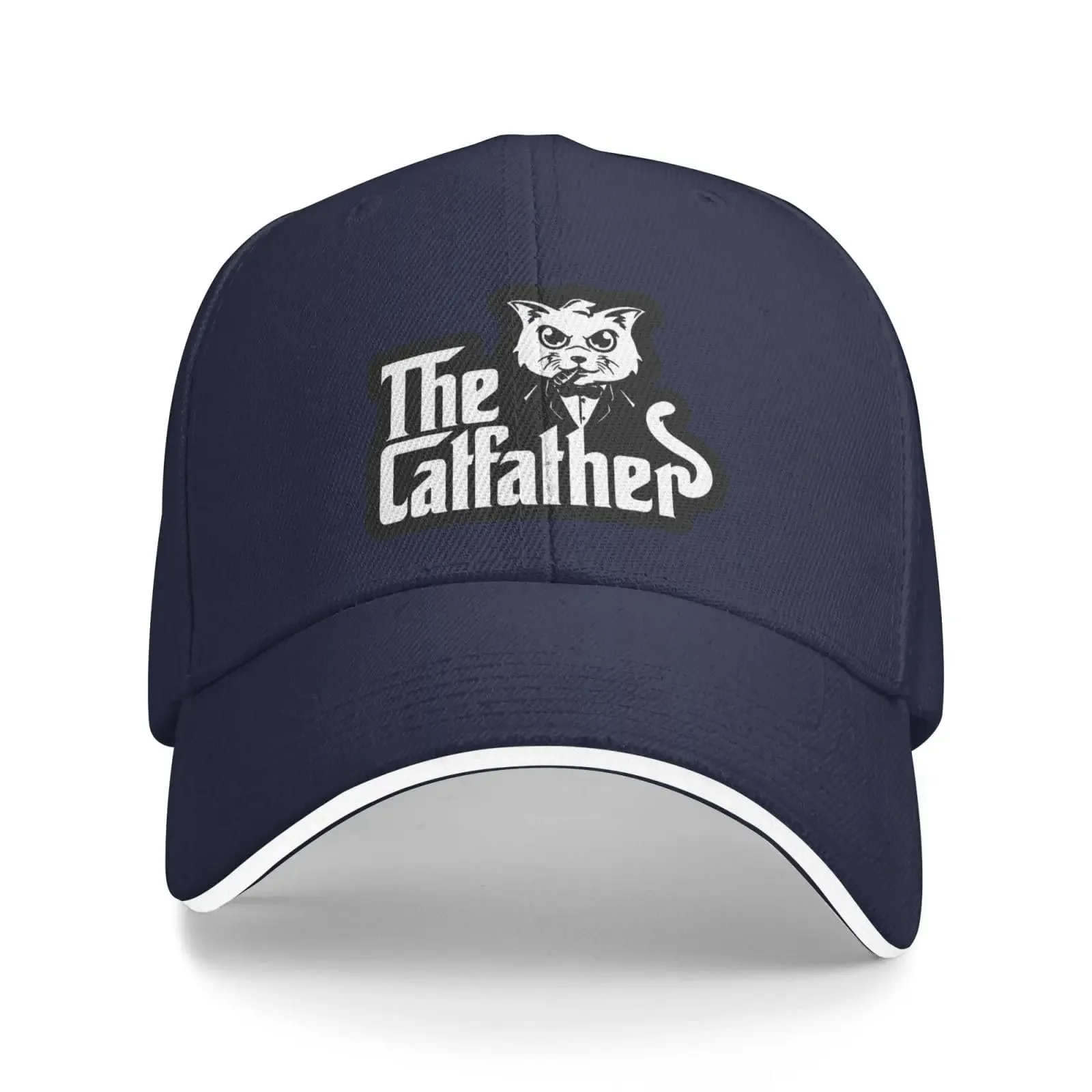 The Catfather Unisex Classic Baseball Adjustable Trucker Dad Hat Navy Blue