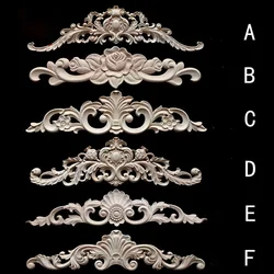 Accent Wall Wood Appliques Gothic Decorative Woodcarving Decals For Furniture Corner Onlay Home Decor Flowers decal floral