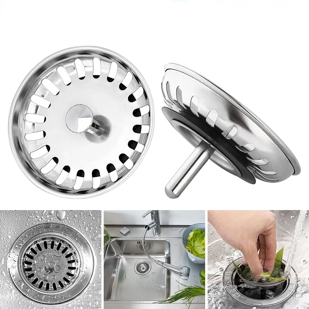 80/82/84mm Premium Kitchen Sink Strainer Fixing Pin Waste Plug Stainless Steel Worn Out Drainer Wastes Replacement Accessories