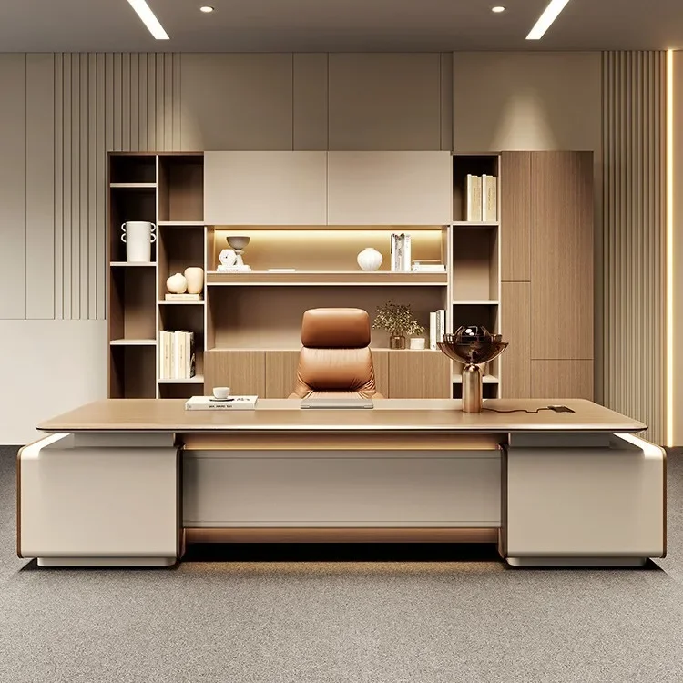 

Light luxury office boss desk Modern simple high-end president high-end manager office