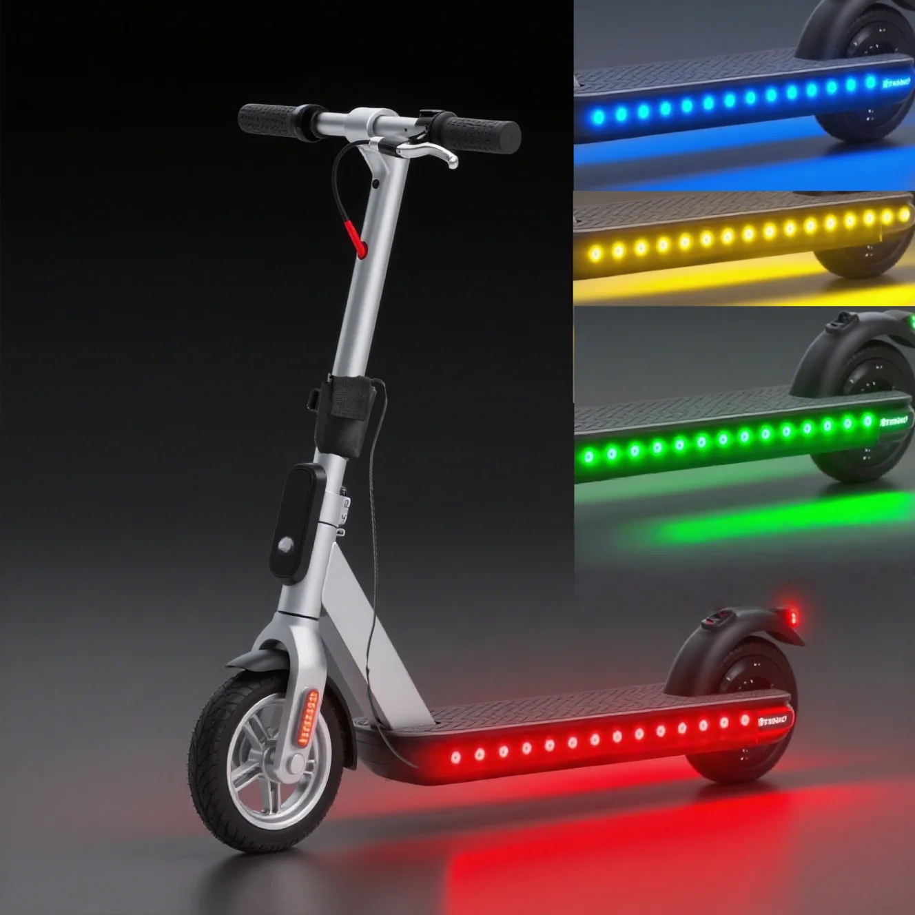 شريط إضاءة LED للسكوتر الكهربائي، مصدر طاقة مزدوج الوضع USB/بطارية، ضوء تحذير عالمي للركوب الليلي، شريط إضاءة أمان،