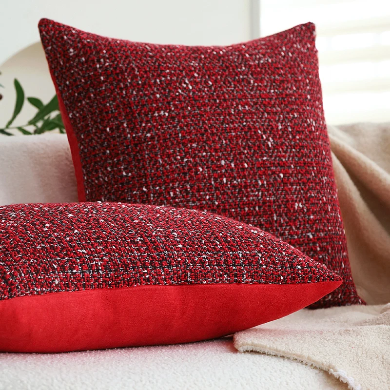 

CANIRICA Red Cushion Cover Decorative Home for Four Seasons 45x45cm 30x50cm Pillow Cover Christmas Party for Living Room Sofa