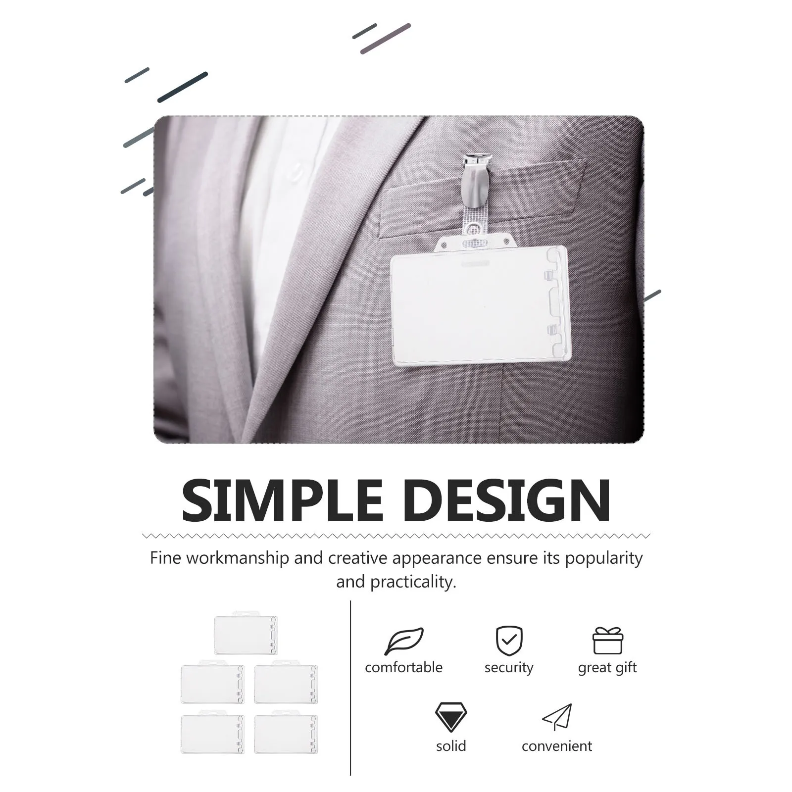 

5Pcs Transparent Card Protector Id Badge Holder Horizontal Sleeve Premium ABS Multi-Function Cards Cover