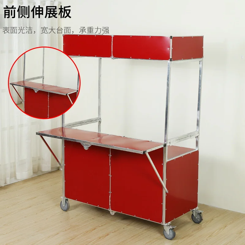 Hand push folding stall truck mobile small dining cart cold drink cart cooked food cart mobile