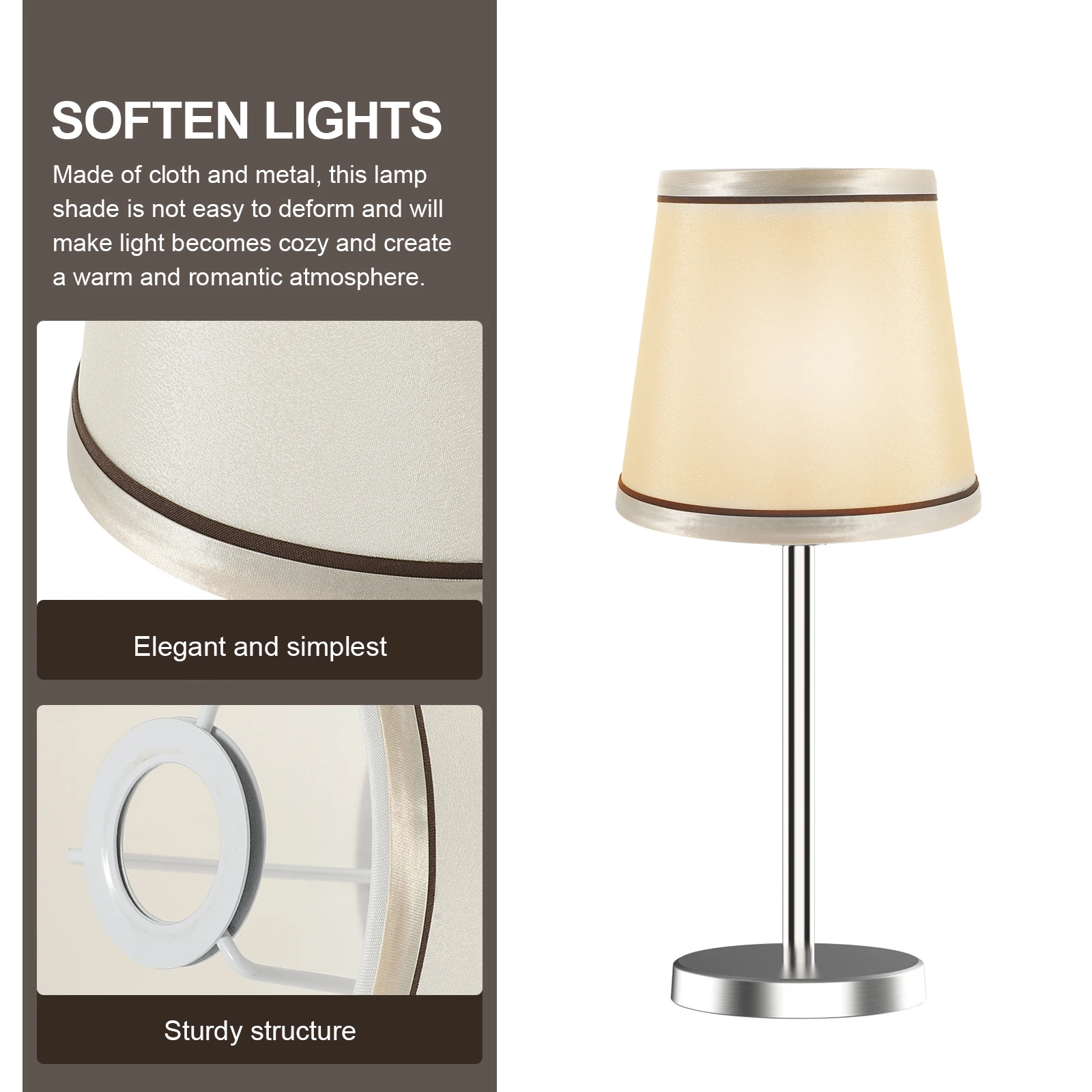

Fabric Lampshade Ch Light Covers Replacement Table Shades Cloth Material Metal Structure Bedroom Living Room