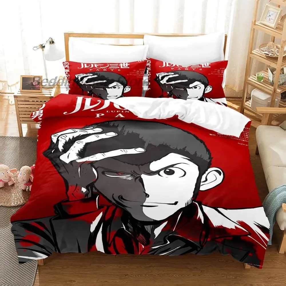 Lupin the 3rd Bedding Set Single Twin Full Queen King Size Bed Set Aldult Kid Bedroom Duvetcover Sets 3D Print Anime 2022