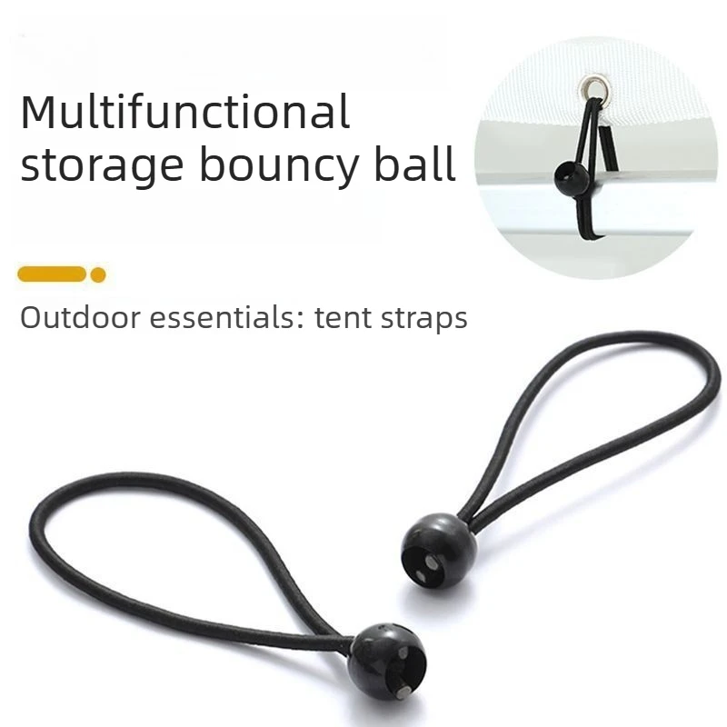 Bungee Ball Tarps Canvas Tarpaulin Flagpole Ties Cord Ends Elastic Rope Lace Fixed Boat Pole Camping Tent Accessories  4pcs
