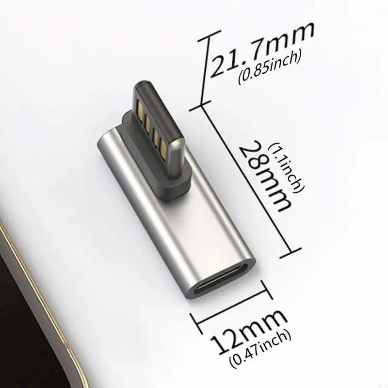 90 Degree USB to Type C Adapter Reversible Plugs Suitable for Narrow Space Durability and Lightweight for Daily Carry