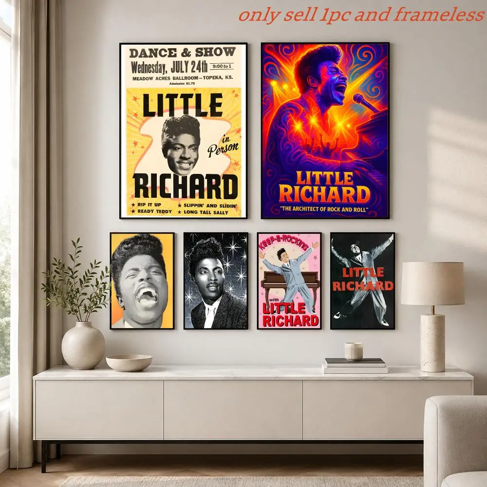 Classic Music L-Little Richard Poster Print Home Living Room Bedroom Entrance Bar Cafe Art Painting Decora
