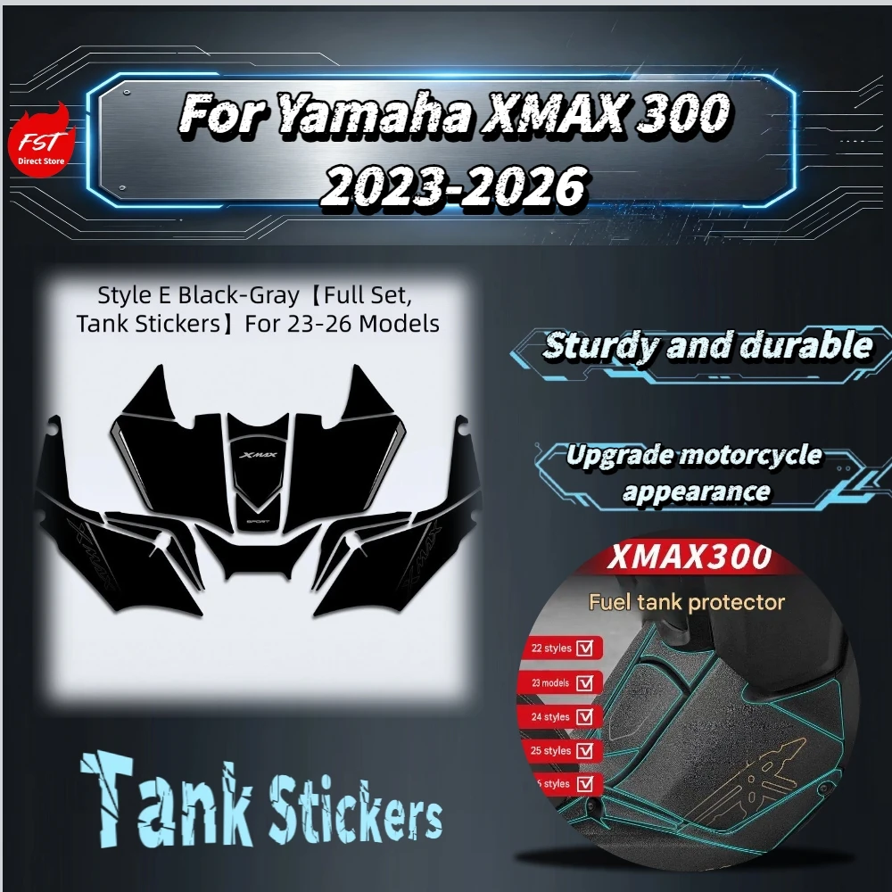 For Yamaha XMAX300 2023‑2026 Anti‑Wear Tank Sticker Residue‑Free Adhesive Anti‑Scratch Body Protective Decals Mod Accessories