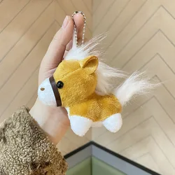 Cartoon Ponies Plush Keychain Pendant Toys Stuffed Horse Animals Doll Backpack Bag Keyring Accessories Kawaii Key Chain llavero