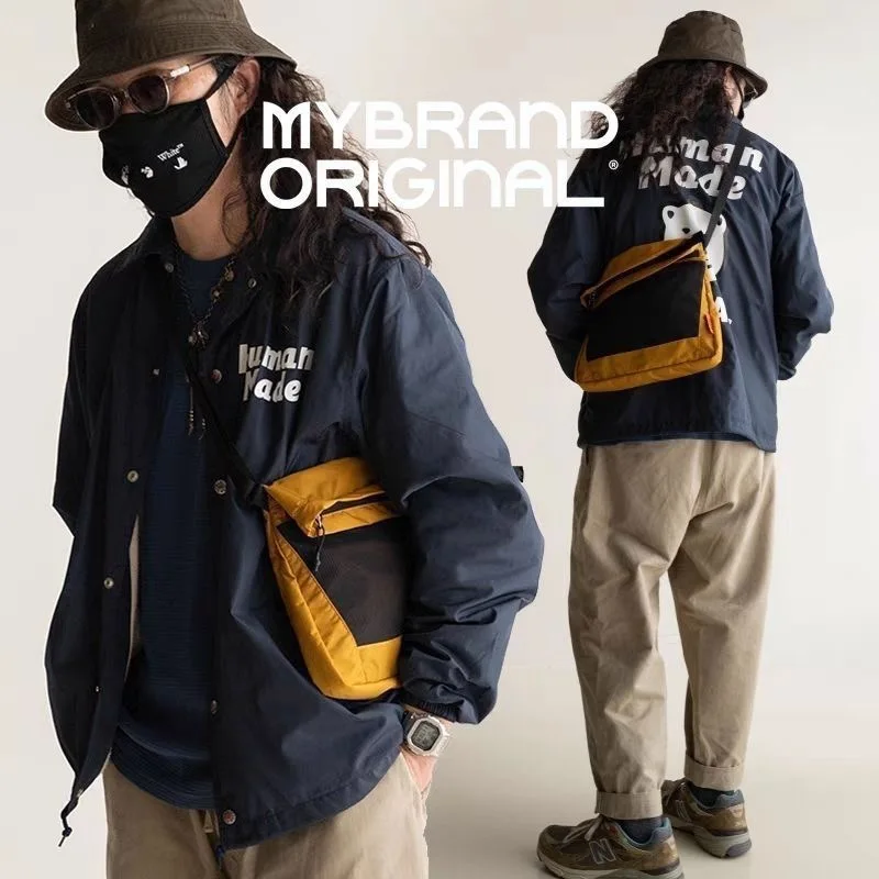 2026 New Retro Color Block Large Capacity Commuter Crossbody Bag Unisex Casual Shoulder Bag High Waterproof Nylon Material