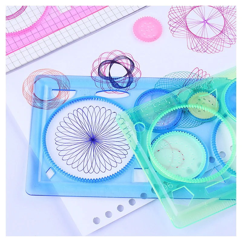 Geometria Spirograph Disegno Stencil Set Modello di pittura Artigianato d'arte Creativo Giocattolo educativo per bambini Varietà di fiori Righello