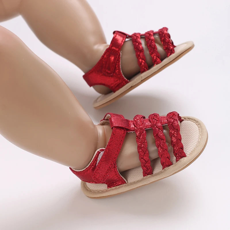 Neue 0-18M Baby Einfarbige Lässige und Bequeme Babysandalen für Mädchen, Atmungsaktive und Leichte Sommer-Sandalen mit Offener Zehenpartie – Detail 20