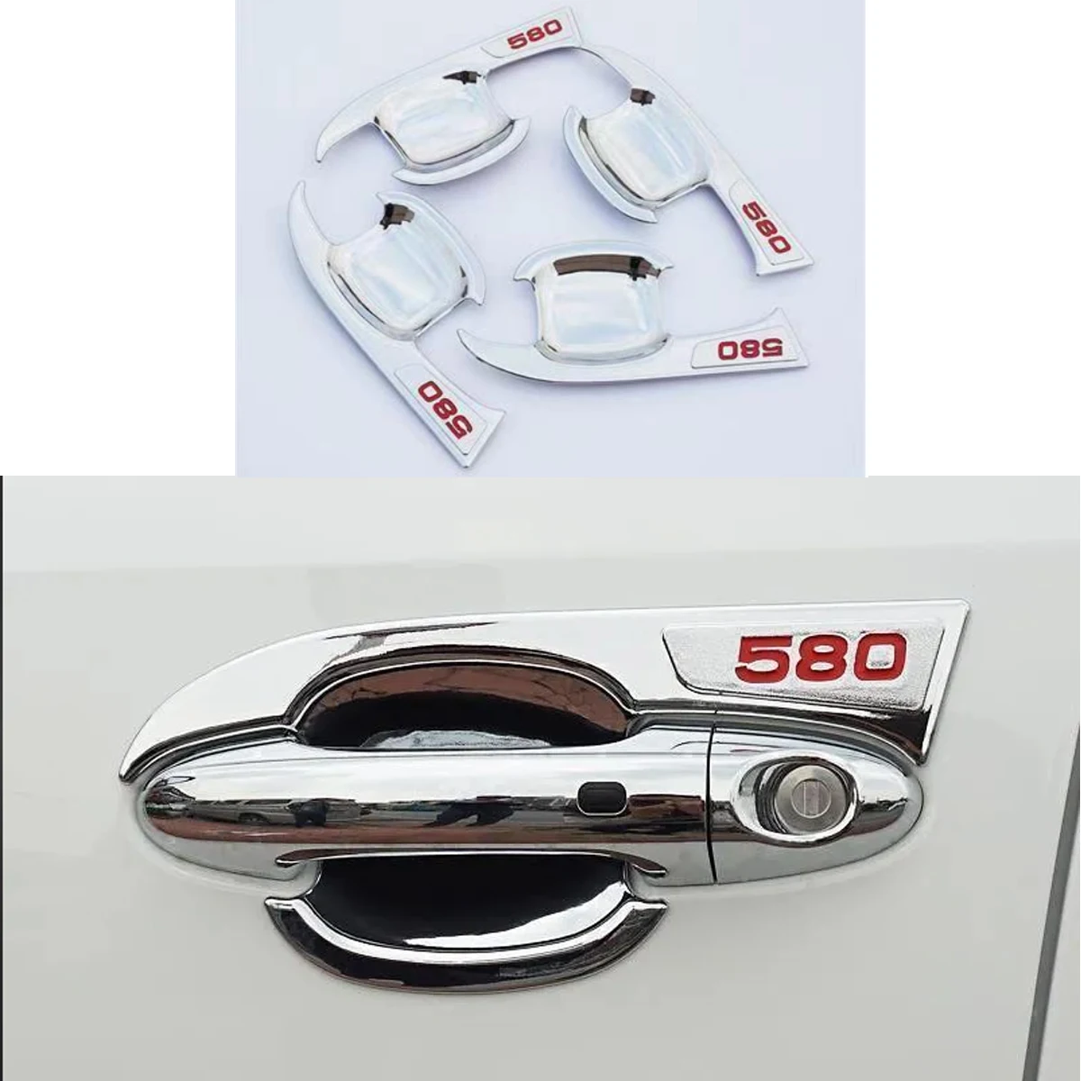 

For DFSK Glory 580 2020 Side Door Bowl Covers Anti Scratch Decorative Chrome Sticker Styling Car Accessories 2016 2018 2019