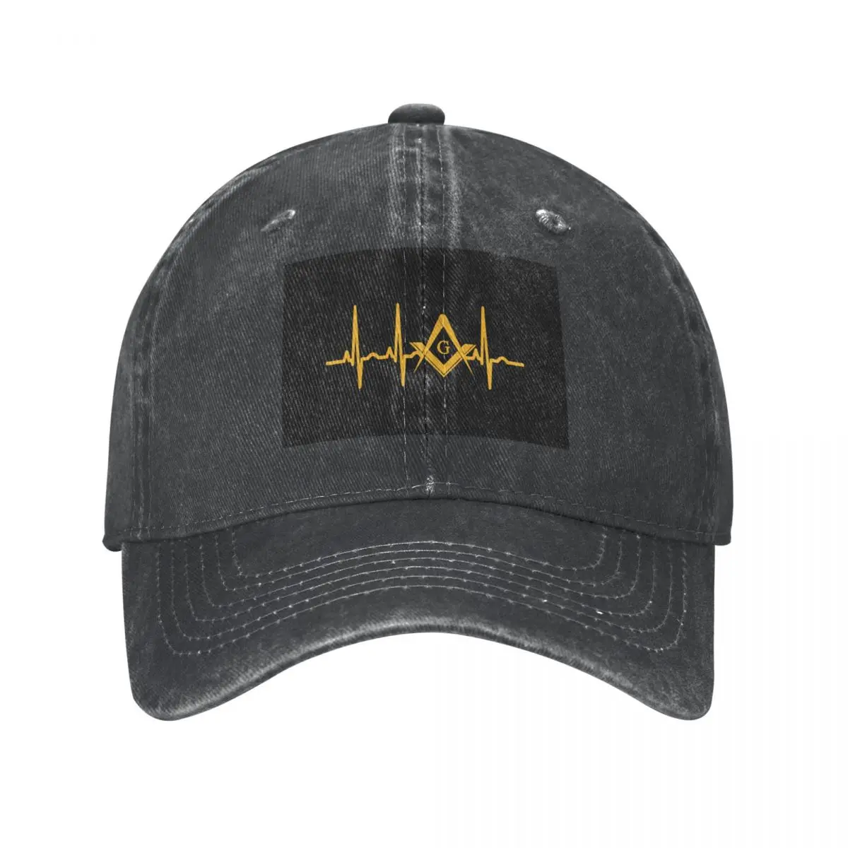 Heartbeat Freemason Baseball Caps Distressed Cotton Masonic Mason Snapback Cap Outdoor Running Golf Unstructured Soft Caps Hat