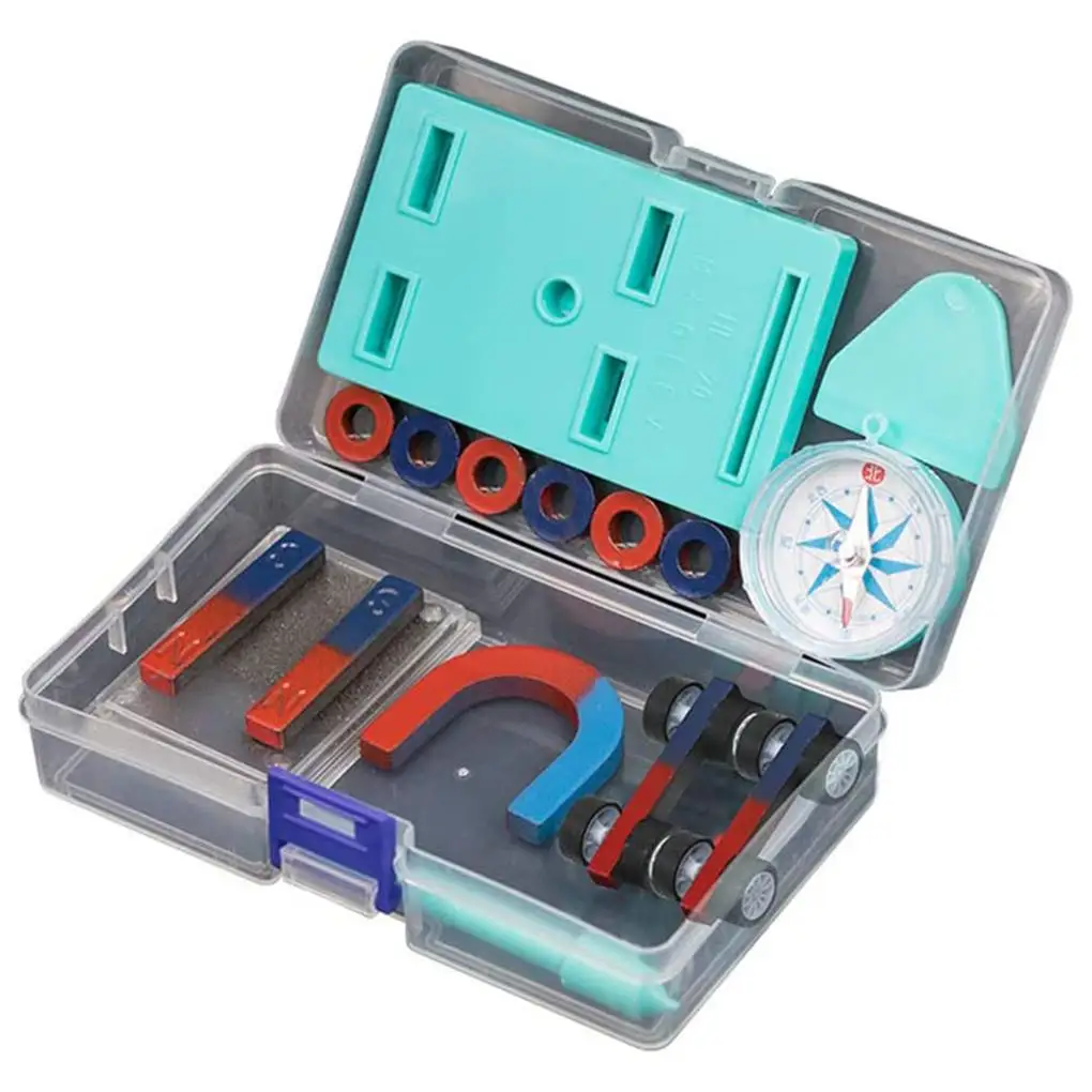 1 Set Labs Junior Science Magnetism Sets Bar Ring Experiment Education Fidget Magnets Horseshoe Compass Tool Kit Gifts for Kids