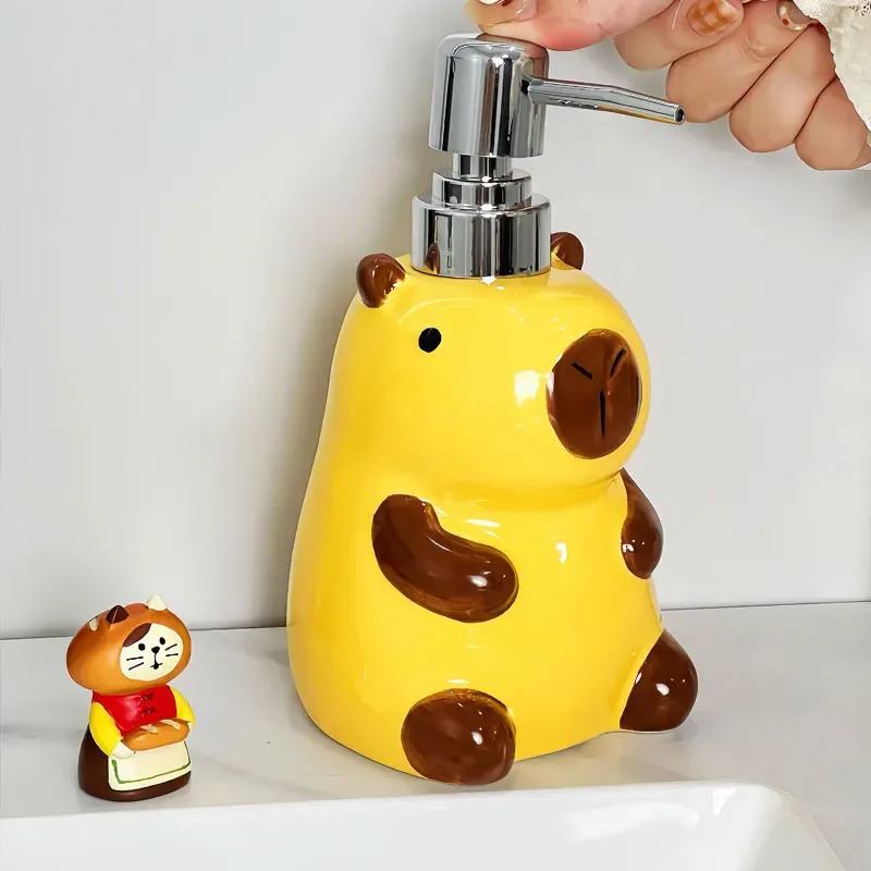 450ml Creative Pull Ceramic Split Bottle Cute Press Body Wash Shampoo Toilet Hand Wash Liquid Bottle lotion Bottle  dispenser