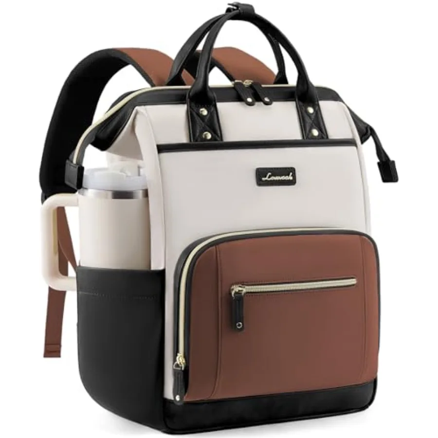 

Laptop Backpack for Women with Giant Tumbler Holder Professional Nurse Teacher Backpack Computer Laptop Bag Cute Waterproof Tra