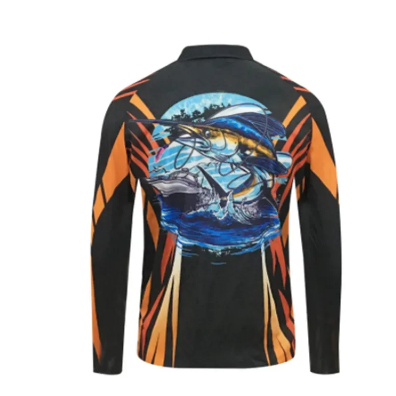 Breathable Long Sleeve Fishing Jerseys For Men Sun Protection Clothing Hiking Tops 2025 Hot Selling Fishing Shirts With Zipper