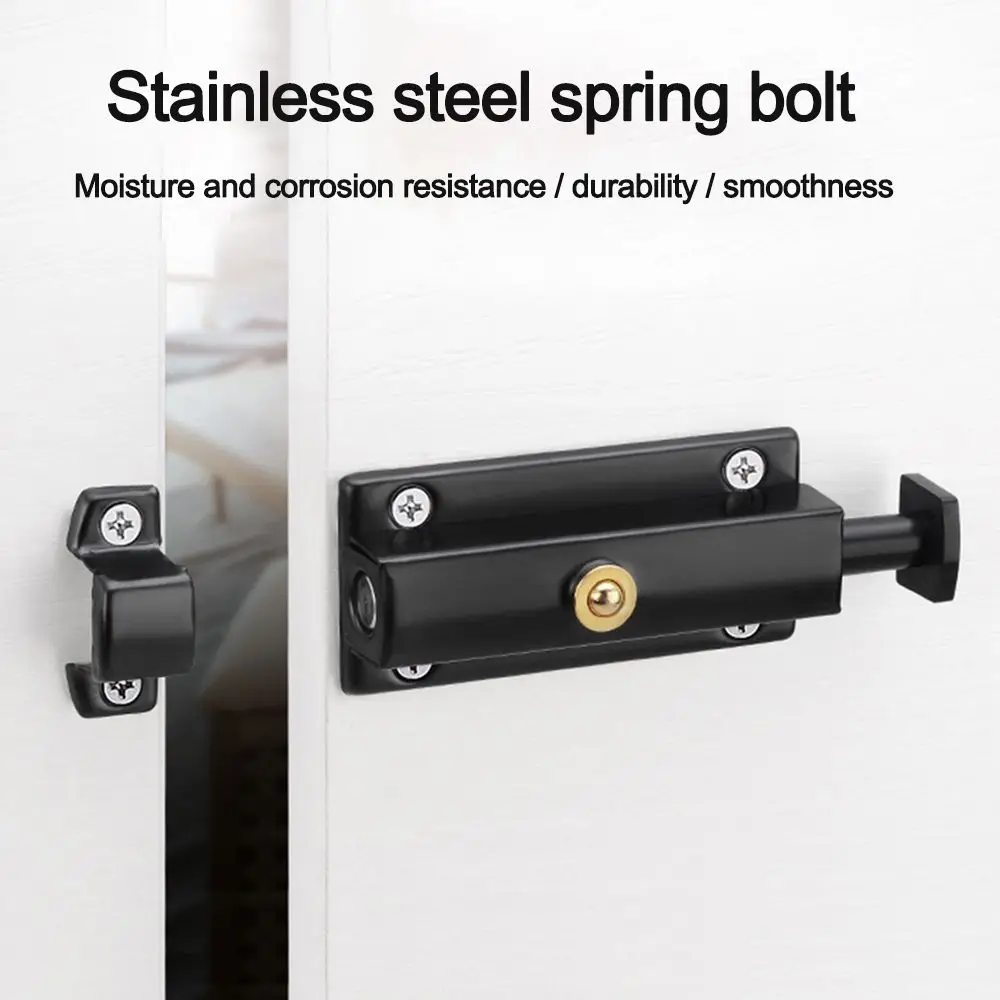 New Stainless Steel Door Lock Self-locking Automatic Spring Door Latch 3Inch Hardware Security Bolt Latch Door
