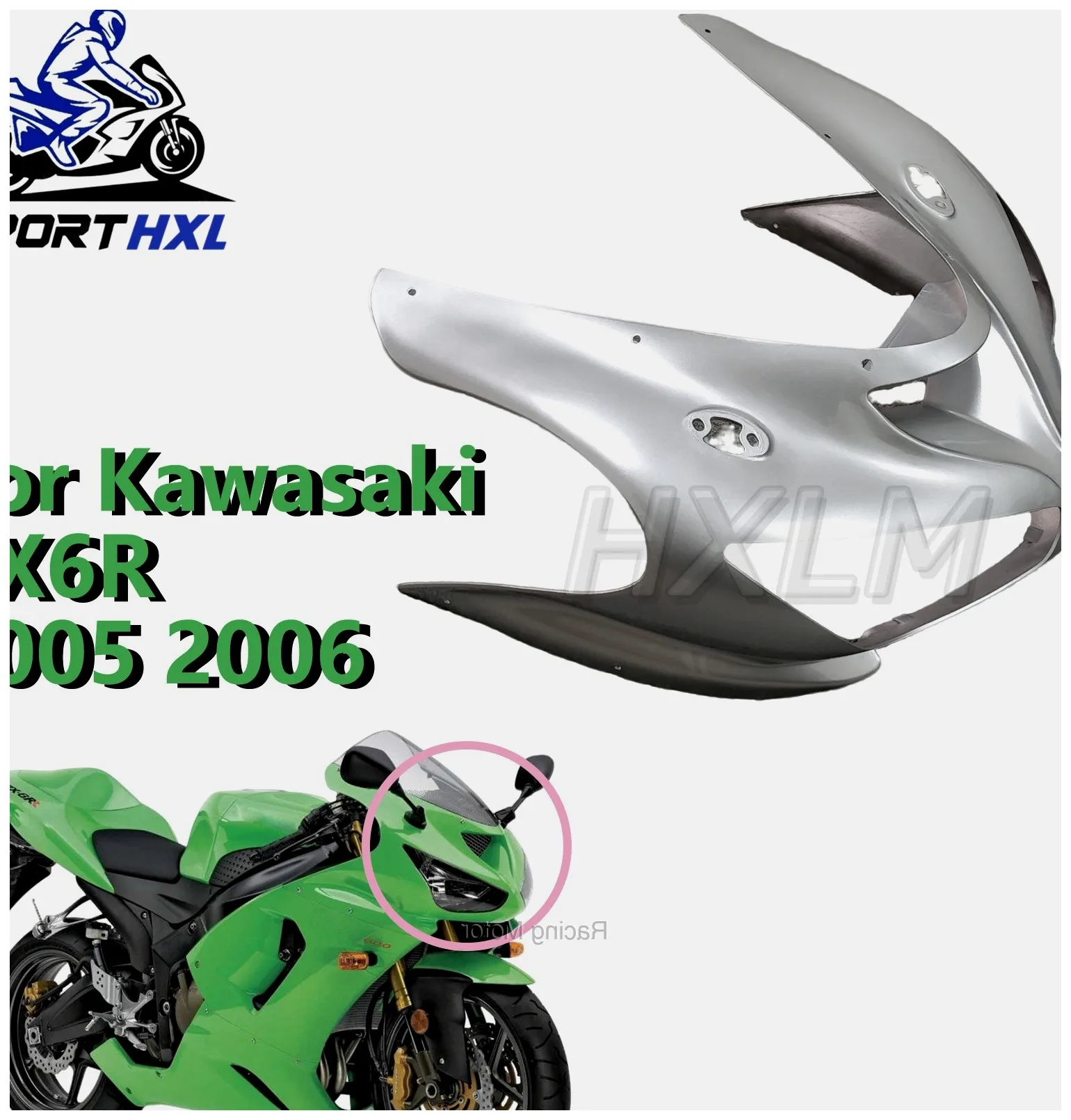 Customized Bodywork Fairing Set - New For KAWASAKI Ninja ZX-6R zx6r zx 6r 636 600 2005 2006 05 06 Motorbike Head Front Upper Nos